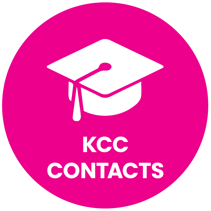 A red button for 'KCC Contacts'